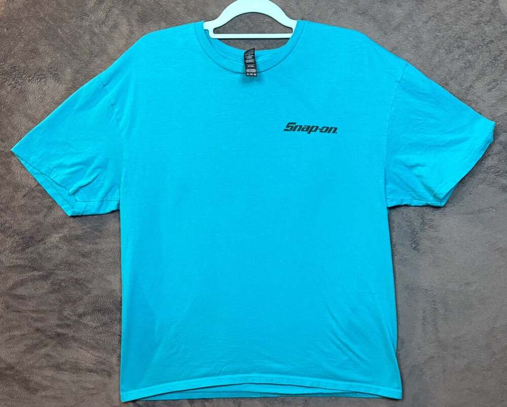 Men’s Snap-on T-Shirt Size XL Blue Red Hot Tools Graphic Tee#39